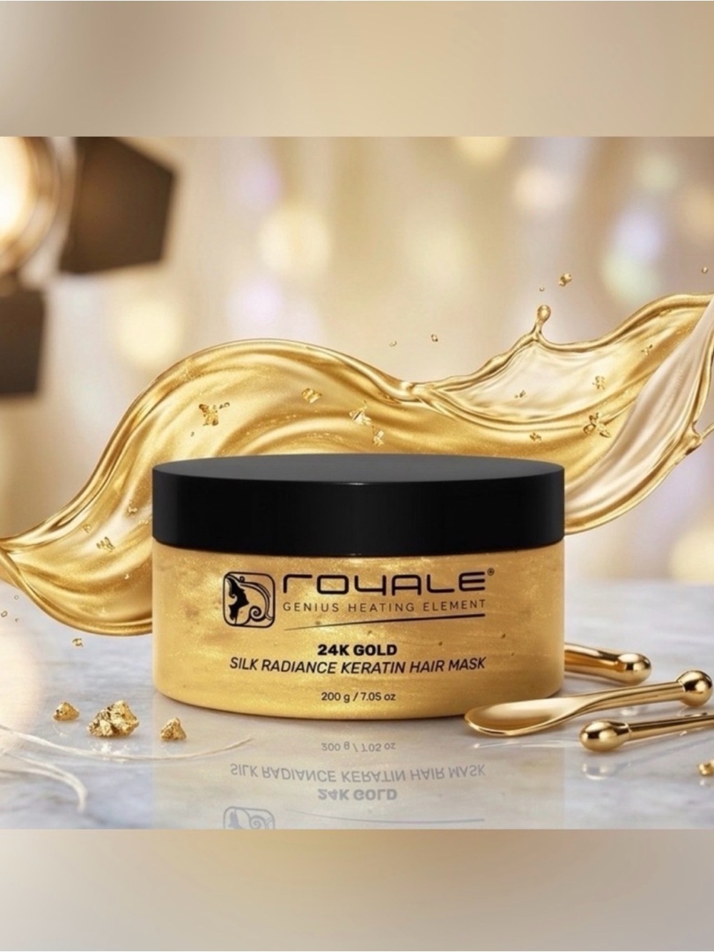 Royale 24K Gold Silk Radiance Keratin Hair Mask - Retail $99